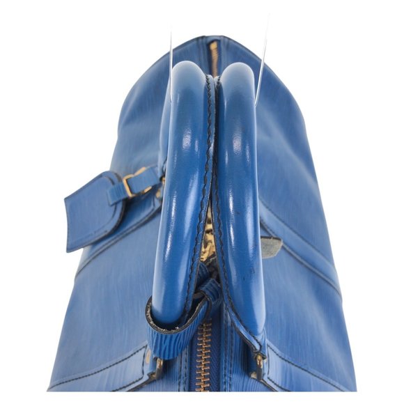 LOUIS VUITTON Epi Keepall 45 Blue Gold Hardware Leather M42975 Boston Bag - Picture 6 of 10